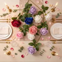 Offre Spéciale Unique Rouge Velours Rose Fleur De Soie Artificielle pour Mariage Décor À La Maison Halloween Saint Valentin Présent