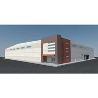 Hangar d'entrepôt préfabriqué en acier de conception nouvelle, atelier avec traitement de revêtement antirouille de surface, structure en acier