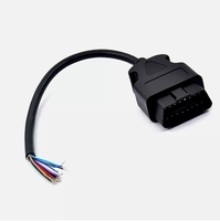 16-poliger OBD-II Stecker auf offenes Kabelende OBD2-Kabel 30cm/12 DIY Auto-Verlängerungskabel Schwarz