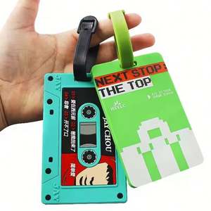 Étiquette de bagage de voyage en silicone PVC souple avec logo personnalisé Étiquette de bagage de voyage à carreaux Pendentif en caoutchouc souple PVC pour étiquette de bagage d'embarquement - Product Image 3