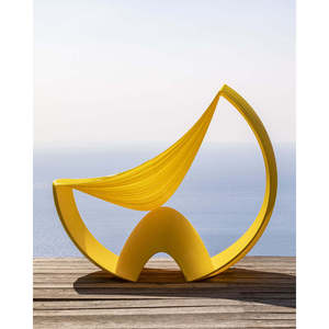 Sillón Capri de diseño italiano impreso en 3D PLA, muebles de exterior de lujo personalizables, estriado amarillo, hecho en Italia - Product Image 4