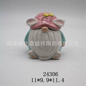 Pot à biscuits en forme de lapin de Pâques de dessin animé, pot de rangement <span class=keywords><strong>pour</strong></span> lait, pot décoratif artisanal peint à <span class=keywords><strong>la</strong></span> main, cadeau créatif - Product Image 4