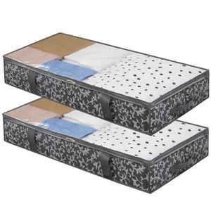Large Capacity Eco-Friendly Fabric Storage Bag Square Pattern Foldable Bed Clothes Compression Zipper Organizer Modern <b>Packaging</b> - Product Image 1