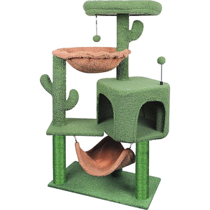 Factory Custom High Quality Green Short Plush Multi-level <strong>Personalized</strong> <strong>Cat</strong> Scratching Post <strong>Tree</strong> House Tower in Vietnam - Product Image 5