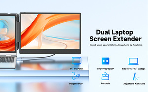 OEM S1 Dual Màn hình máy tính xách tay <span class=keywords><strong>Extender</strong></span> màn hình di động 180 độ với IPS Bảng điều chỉnh FHD 1080P ICD hiển thị <span class=keywords><strong>Extender</strong></span> màn hình cho máy tính xách tay - Product Image 3
