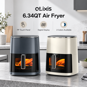 Friteuse à air électrique carrée de 6 litres avec fenêtre, contrôle numérique 12-en-1 pour rôtir, déshydrater, cuire à la vapeur, 400°F, en plastique, pour usage domestique et hôtelier - Product Image 3