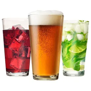 Logo personnalisé en gros américain 16oz 20oz gobelet en verre tasse Pub Cocktails Highball pinte verres dégustation de bière Steins