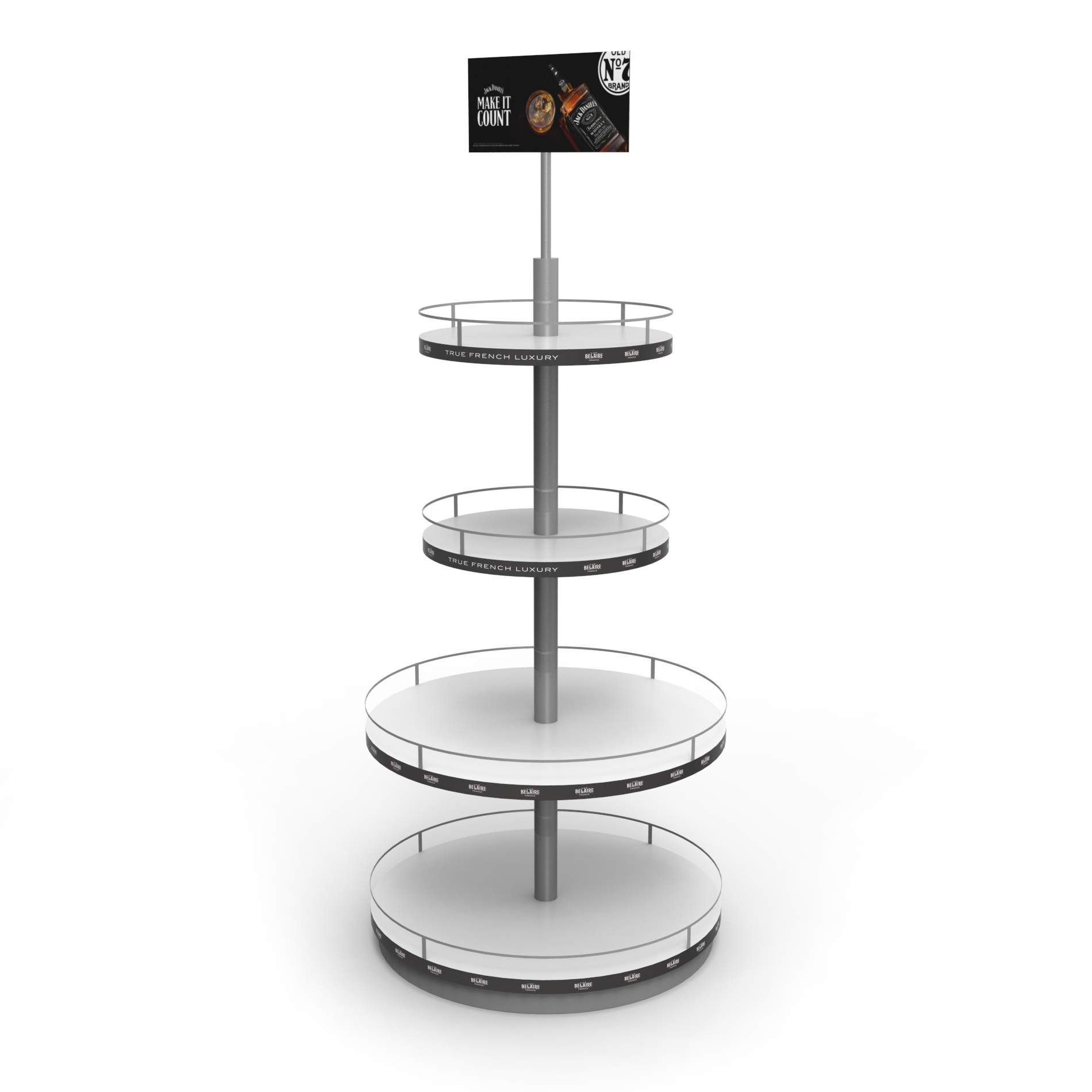 Customized Round Fashion Style Wine Display Rack Sparkling Beverage Metal Display Stands Wine Rack Metal for Liquor Store — view 1