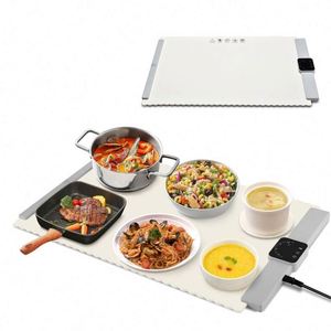 <b>Portable</b> Eco-Friendly Europe Style Silicone + PP Plastic Food Warmer <b>Heater</b> Mat <b>Electric</b> Warming Tray 47x35cm Rectangle for - Product Image 6