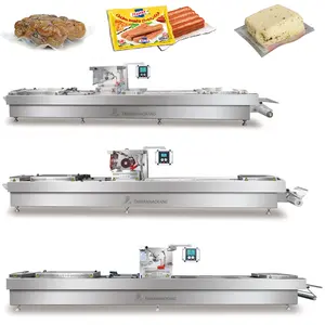 Thịt Xông Khói Xúc Xích Thịt Cá Thực Phẩm Đóng Gói Thermoforming Máy Đóng Gói Chân Không Tự Động