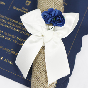 Caja de Madera Rústica para Invitaciones de Boda, Caja para Invitaciones de Boda con Papel de Envolver y Cinta Decorativa - Product Image 3