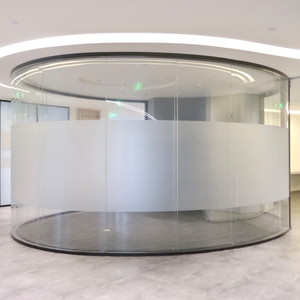 Doppel verglaste Trennwände aus gebogenem Glas Besprechung räume Marken-Unternehmens bereich Trennwände Glas Visuelle Trennwände - Product Image 2