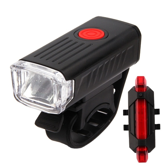 USB Rechargeable Waterproof Bike Light MTB Bicycle Front Back Rear Tail Light Cycling Safety Warning Bike Light