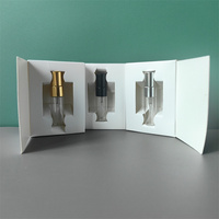 Caja de Perfume Moderna, Ecológica, Reciclable e Impermeable, Mini Caja de Papel Cuadrada Blanca y Negra para Viajes, Embalaje de Regalo para Aceites de Fragancia