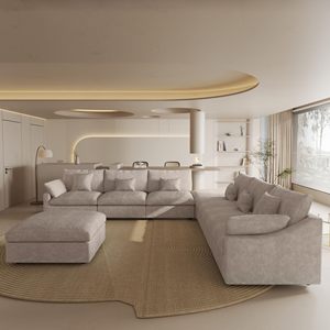 ชุดโซฟาโมดูลาร์แบบแยกส่วน VOXHOME Hotel American Modern Furniture Down Cloud สีขาว ขนาด 7 8 9 10 ที่นั่ง - Product Image 4