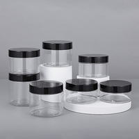 Pot de Lotion en plastique avec couvercle noir, 30ml, 50ml, 80ml, 100ml, 200ml