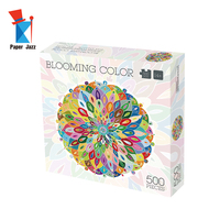 Bloeiende Kleur Kartonnen Diy Jigsaw Ronde Puzzel Volwassen 500 Stuks Voor Puzzel Game