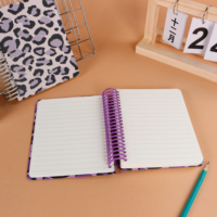 Cuaderno Espiral con Estampado de Leopardo A6 - 100 Hojas, Portátil y Fácil de Transportar, Ideal para Regalo
