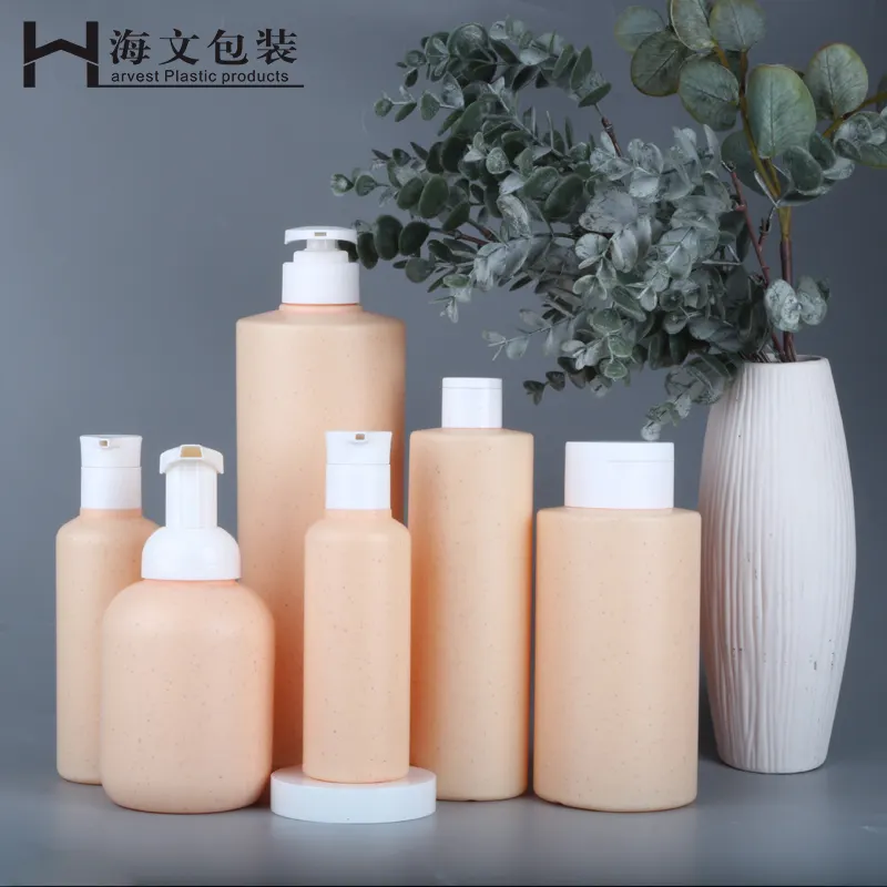 사용자 정의 색상 HDPE 150-1000ml 빈 리필 밀 밀짚 샴푸 병 에코 친화적 인 샤워 로션 펌프 병