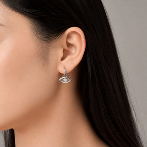 ต่างหูแบบห่วงประดับเพชรซิร์คอนลายตา  วัสดุสแตนเลสชุบทอง 14K ด้วยวิธีเคลือบสูญญากาศ รูปทรงเรขาคณิต - Product Image 5