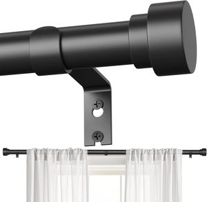 Varillas de cortina metálicas modernas de <span class=keywords><strong>48</strong></span>-<span class=keywords><strong>84</strong></span> pulgadas y barra de cortina de bloqueo de luz con soporte de soportes ajustables para uso en el hogar de la sala de estar - Product Image 1