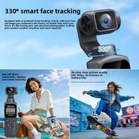 Caméra de poche 4K 48MP avec stabilisateur, écran tactile 1,72 pouces, Wi-Fi, caméra d'action, mise au point automatique, suivi du visage, suivi intelligent à 330 degrés, Vlog DV