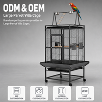 Cage à perroquets extra-large en fil de fer, cage à oiseaux de type villa, cage d'élevage interactive, volière de luxe pour la maison