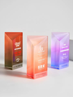Trophée en cristal personnalisé avec impression couleur pour anniversaire, récompense pour employé exceptionnel, souvenir