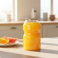 Bouteilles en plastique de forme spéciale de qualité alimentaire 350 ml 500 ml avec couvercles pour yaourt, lait, café, jus, boissons gazeuses