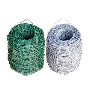 250m 500m Per Roll Low Price Barb Wire Fence Anti-theft Electric Hot Dipped Galvanized Plastic Barbed Wire