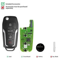 [5 pièces/ensemble] pour LE4-FRD-01 pour Super Chip (4 boutons pliables) Matériel ABS de haute qualité Garantie de 3 mois Super télécommande