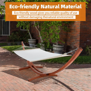 Hamac en bois robuste pour une personne avec support pour extérieur, jardin, balcon, terrasse - Product Image 3