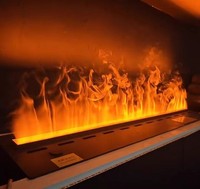 Noyau de cheminée électronique à atomisation 3D Humidificateur à flamme véritable Chauffage de cheminée simulé Meuble TV décoratif