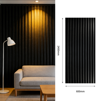 Panneau mural décoratif en bois rainuré moderne de qualité supérieure, insonorisant, à motif géométrique, surface tableau noir, revêtement mural décoratif