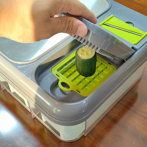 Utensilios para Frutas y Verduras, Cortador de Patatas y Zanahorias, Rebanador de Frutas de Acero Inoxidable, Cortador de Verduras Multifuncional - Product Image 4