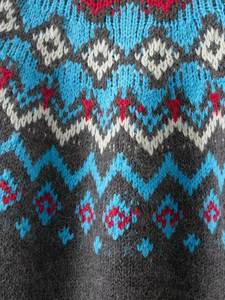 Pull en tricot en polyester à motif floral contrasté vintage d'hiver pour femmes Zevity New ZA, chic et décontracté - Product Image 6