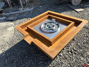 Fontaine cascade moderne en acier Corten couleur rouille avec foyer au gaz certifié - Prix de gros - Product Image 4