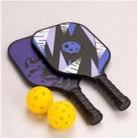 Raquette de pickleball personnalisée légère en fibre de verre, surface de friction, bord aérodynamique, motif personnalisé imprimé UV