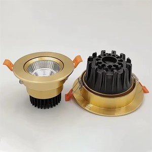 Foco empotrable <span class=keywords><strong>LED</strong></span> COB ajustable comercial de <span class=keywords><strong>30W</strong></span>, foco de techo redondo dorado, luz empotrada de techo, accesorio de luz descendente - Product Image 2