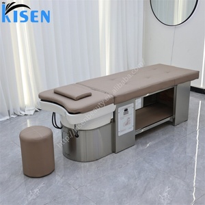 KISEN Lit de massage intégré moderne japonais pour spa capillaire, avec circulation d'eau, bac de lavage de cheveux et fonction de massage thaïlandais, pour salon - Product Image 2