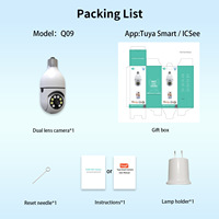 Caméra Ampoule 5G Double Bande Personnalisée en Usine ZYKD, Vision Nocturne HD, PTZ Sans Fil Intelligent, Base E27, Modèle de Surveillance ICSEE Q09