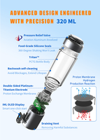 Бутылка для воды с технологией SPE/PEM, сертифицированная CE, ROHS, FCC, 320 мл, 8000ppb, с ЖК-дисплеем, зарядкой Type-C USB, для использования на улице в холодную погоду