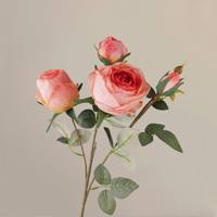 Echt Aussehende Künstliche Herbstrosen Seidenblumen Bouquet Konservierte Plastikblumen für Hochzeit Wanddekoration Ostern Muttertag Erntedankfest