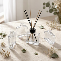 Flacon diffuseur en verre transparent en promotion, 100ml, 120ml, 200ml, vide, carré, pour parfum, arôme, décoration intérieure