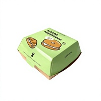   Boîte à hamburger pliable personnalisée, boîte d'emballage alimentaire et cadeau de fête avec motif et couleur personnalisés