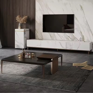 Mesa <span class=keywords><strong>de</strong></span> <span class=keywords><strong>Centro</strong></span> <span class=keywords><strong>de</strong></span> Alta Gama con Superficie <span class=keywords><strong>de</strong></span> Piedra <span class=keywords><strong>y</strong></span> Metal, Mesa <span class=keywords><strong>de</strong></span> <span class=keywords><strong>Centro</strong></span> Cuadrada <span class=keywords><strong>de</strong></span> <span class=keywords><strong>Acero</strong></span> Inoxidable para Sala <span class=keywords><strong>de</strong></span> Estar, Hoteles <span class=keywords><strong>y</strong></span> Sofás - Product Image 3