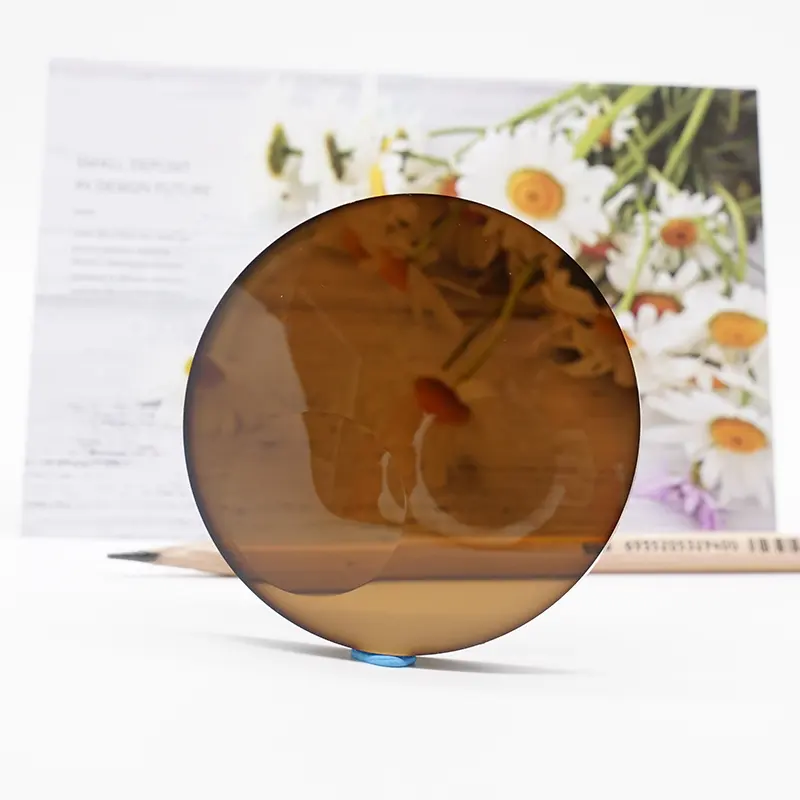 Maat produsen bifokal 1.56 foto semi-selesai bifokal coklat segmen bulat lensa photochromic 70mm