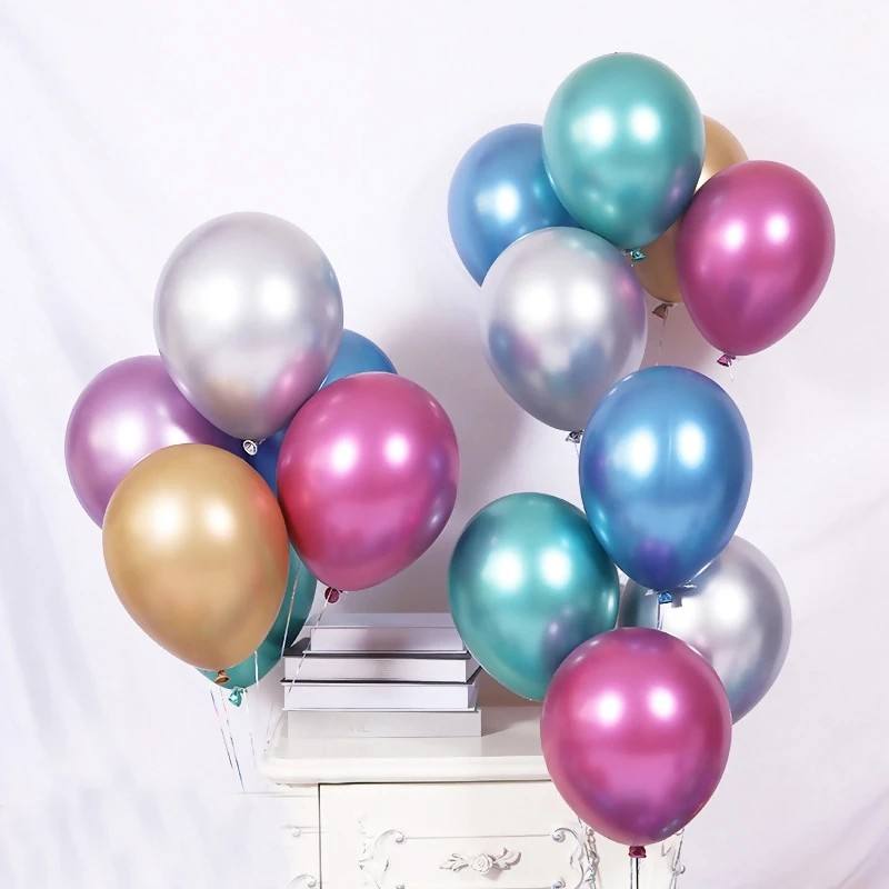 Chrome Metallic Latex Balloons Party Decoration Balloons Manufacturers Thick Biodegradable Metal Latex Balloon
