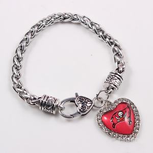 Oakland Raiders <span class=keywords><strong>Outlet</strong></span> สร้อยข้อมือโลหะประดับเพชรรูปหัวใจ32ทีมสร้อยข้อมือสำหรับใส่เล่นกีฬา - Product Image 6