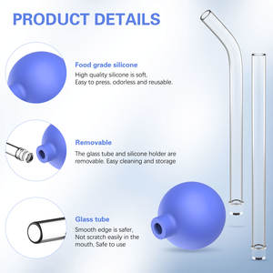 स्टॉक पेशेवर मौखिक देखभाल पीच शरीर पत्थर हटाने उपकरण गले कांच की पतली ट्यूब सक्शन उपकरण पत्थर मुंह क्लीनर - Product Image 2